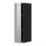 МЕТОД Шкаф навесной с полкой - под дерево черный, Гревста нержавеющ сталь, 20x80 см МЕТОД Шкаф навесной с полкой - под дерево черный, Гревста нержавеющ сталь, 20x80 см