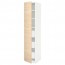 МЕТОД / МАКСИМЕРА Высокий шкаф с ящиками - белый, Аскерсунд под светлый ясень, 40x60x200 см
