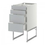 МЕТОД / ФОРВАРА Нплн шк 4 фронт/2 низк/2средн ящ - 40x60x60 см, Веддинге серый, белый