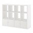 KALLAX стеллаж с 4 вставками