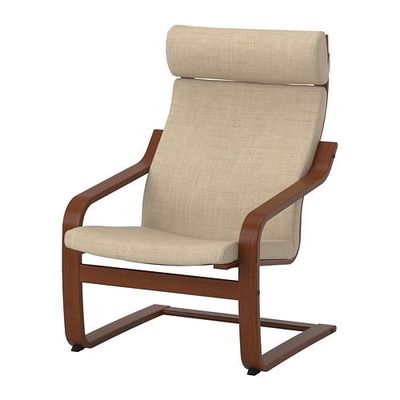 ПОЭНГ Кресло - Исунда бежевый, классический коричневый