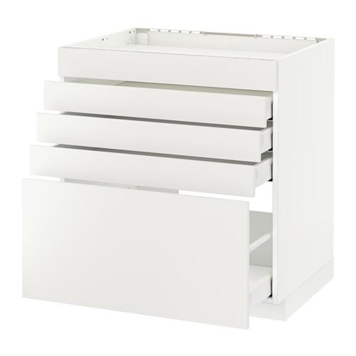 МЕТОД / МАКСИМЕРА Напольн шк д/вар панели/5фасад/4ящ - белый, Хэггеби белый, 80x60 см