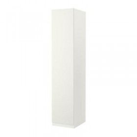 ПАКС Гардероб с 1 дверью - Танем белый, белый, 50x37x236 см, плавно закрывающиеся петли
