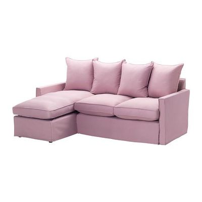 ХАРНОСАНД Чехол на диван-кровать с козеткой - Олсторп светло-розовый