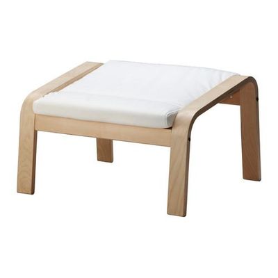 ПОЭНГ Табурет для ног - Гранон белый, березовый шпон ПОЭНГ Табурет для ног - Гранон белый, березовый шпон