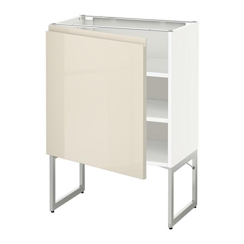 МЕТОД Напольный шкаф с полками - белый, Воксторп глянцевый светло-бежевый, 60x37x60 см МЕТОД Напольный шкаф с полками - белый, Воксторп глянцевый светло-бежевый, 60x37x60 см