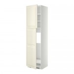 МЕТОД Высокий шкаф д/холодильника/2дверцы - белый, Будбин белый с оттенком, 60x60x220 см