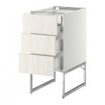 МЕТОД / ФОРВАРА Напольн шкаф 3фронт пнл/2низ/2ср ящ - 40x60x60 см, Росдаль белый ясень, белый