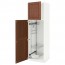 МЕТОД Выс шк с отд д/акс д/убрк - белый, Филипстад коричневый, 60x60x200 см