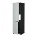 МЕТОД Выс шкаф д/холодильн или морозильн - 60x60x200 см, Веддинге серый, под дерево черный