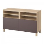 БЕСТО Тумба под ТВ, с дверцами - под беленый дуб/Вальвикен темно-коричневый БЕСТО Тумба под ТВ, с дверцами - под беленый дуб/Вальвикен темно-коричневый