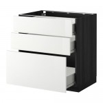 МЕТОД / ФОРВАРА Нплн шк 3 фрнт/3 средн ящика - под дерево черный, Рингульт глянцевый белый, 80x60 см МЕТОД / ФОРВАРА Нплн шк 3 фрнт/3 средн ящика - под дерево черный, Рингульт глянцевый белый, 80x60 см