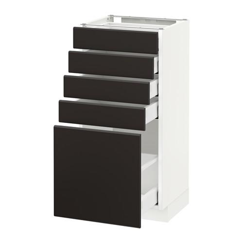 МЕТОД / МАКСИМЕРА Напольный шкаф с 5 ящиками - белый, Кунгсбакка антрацит, 40x37 см МЕТОД / МАКСИМЕРА Напольный шкаф с 5 ящиками - белый, Кунгсбакка антрацит, 40x37 см