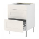 ФАКТУМ Напольный шкаф с 3 ящиками - Рамшё белый, 80 см ФАКТУМ Напольный шкаф с 3 ящиками - Рамшё белый, 80 см