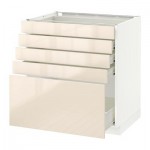 МЕТОД / ФОРВАРА Напольный шкаф с 5 ящиками - 80x60 см, Рингульт глянцевый кремовый, белый МЕТОД / ФОРВАРА Напольный шкаф с 5 ящиками - 80x60 см, Рингульт глянцевый кремовый, белый