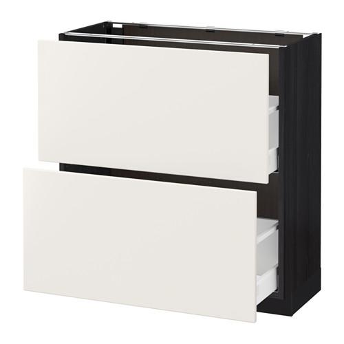 МЕТОД / МАКСИМЕРА Напольный шкаф с 2 ящиками - под дерево черный, Веддинге белый, 80x37 см МЕТОД / МАКСИМЕРА Напольный шкаф с 2 ящиками - под дерево черный, Веддинге белый, 80x37 см