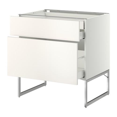 МЕТОД / МАКСИМЕРА Напольн шкаф 2фронт пнл/2низ/1вс ящ - белый, Веддинге белый, 80x60x60 см