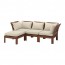 ÄPPLARÖ 3-местный модульный диван, садовый с табуретом для ног коричневая морилка/Холло бежевый