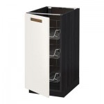 МЕТОД Напольный шкаф с проволочн ящиками - 40x60 см, Мэрста белый, под дерево черный