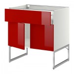 МЕТОД / МАКСИМЕРА Напол шкаф/полки/ящик/2двери - 80x60x60 см, Рингульт глянцевый красный, белый МЕТОД / МАКСИМЕРА Напол шкаф/полки/ящик/2двери - 80x60x60 см, Рингульт глянцевый красный, белый