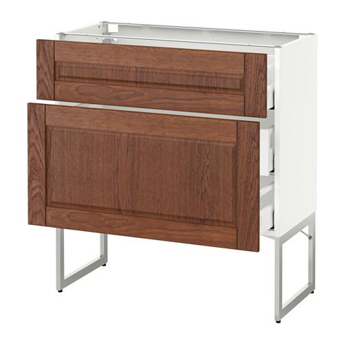 МЕТОД / МАКСИМЕРА Наполн шк 2 фрнт/3 средн ящ - белый, Филипстад коричневый, 80x37x60 см МЕТОД / МАКСИМЕРА Наполн шк 2 фрнт/3 средн ящ - белый, Филипстад коричневый, 80x37x60 см