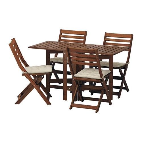 ЭПЛАРО Стол+4 складных стула, д/сада - Эпларо коричневая морилка/Холло бежевый