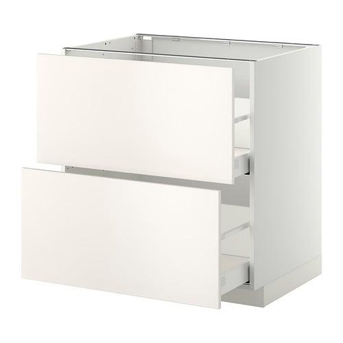 МЕТОД / МАКСИМЕРА Напольн шкаф 2фрнт/2выс ящ - белый, Веддинге белый, 80x60 см