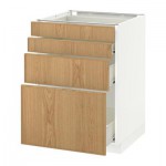 МЕТОД / ФОРВАРА Напольн шкаф 4 фронт панели/4 ящика - 60x60 см, Экестад дуб, белый МЕТОД / ФОРВАРА Напольн шкаф 4 фронт панели/4 ящика - 60x60 см, Экестад дуб, белый