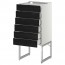 МЕТОД / МАКСИМЕРА Напольн шкаф 6фронт пнл/6 низ ящ - белый, Тингсрид под дерево черный, 40x37x60 см