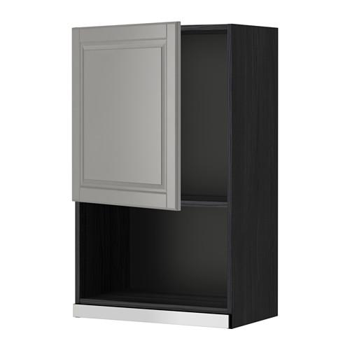 METOD навесной шкаф для СВЧ-печи черный/Будбин серый 60x100 см