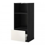 МЕТОД / ФОРВАРА Высокий шкаф с ящиком д/духовки/СВЧ - под дерево черный, Веддинге белый МЕТОД / ФОРВАРА Высокий шкаф с ящиком д/духовки/СВЧ - под дерево черный, Веддинге белый