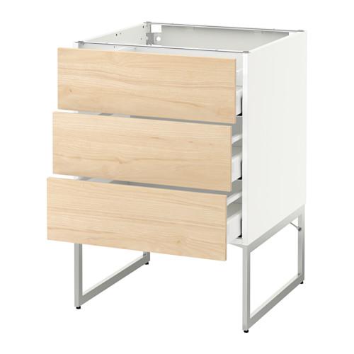 МЕТОД / МАКСИМЕРА Нплн шк 3 фрнт/3 средн ящика - белый, Аскерсунд под светлый ясень, 60x60x60 см МЕТОД / МАКСИМЕРА Нплн шк 3 фрнт/3 средн ящика - белый, Аскерсунд под светлый ясень, 60x60x60 см