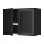 МЕТОД Навесной шкаф с посуд суш/2 дврц - 80x60 см, Лаксарби черно-коричневый, под дерево черный МЕТОД Навесной шкаф с посуд суш/2 дврц - 80x60 см, Лаксарби черно-коричневый, под дерево черный