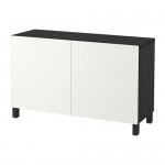 БЕСТО Комбинация для хранения с дверцами - черно-коричневый белый