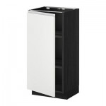 МЕТОД Напольный шкаф с полками - 40x37 см, Нодста белый/алюминий, под дерево черный МЕТОД Напольный шкаф с полками - 40x37 см, Нодста белый/алюминий, под дерево черный