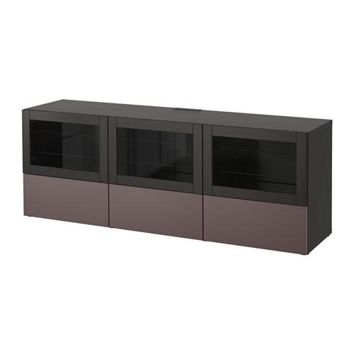 BESTÅ тумба под ТВ, с дверцами и ящиками серый