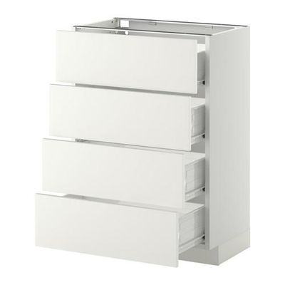 МЕТОД / ФОРВАРА Напольн шкаф 4 фронт панели/4 ящика - 60x37 см, Хэггеби белый, белый МЕТОД / ФОРВАРА Напольн шкаф 4 фронт панели/4 ящика - 60x37 см, Хэггеби белый, белый