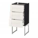 МЕТОД / МАКСИМЕРА Нплн шк 3 фрнт/3 средн ящика - под дерево черный, Сэведаль белый, 40x37x60 см МЕТОД / МАКСИМЕРА Нплн шк 3 фрнт/3 средн ящика - под дерево черный, Сэведаль белый, 40x37x60 см