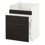 МЕТОД / МАКСИМЕРА Нап шкаф п/мойку ДУМШЁ/3фасада/2ящ - белый, Кунгсбакка антрацит, 60x60 см МЕТОД / МАКСИМЕРА Нап шкаф п/мойку ДУМШЁ/3фасада/2ящ - белый, Кунгсбакка антрацит, 60x60 см