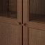 БИЛЛИ / ОКСБЕРГ Стеллаж/панельные/стеклянные двери - коричневый ясеневый шпон/стекло