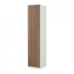 ПАКС Гардероб с 1 дверью - Стокгольм шпон грецкого ореха, белый, 50x60x236 см, плавно закрывающиеся петли