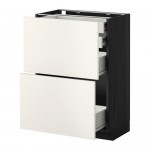 МЕТОД / ФОРВАРА Нплн шк 2фрнт/2низк/2 выс/2срдн ящ - под дерево черный, Веддинге белый, 60x37 см