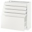 МЕТОД / МАКСИМЕРА Напольный шкаф с 5 ящиками - белый, Хэггеби белый, 80x37 см