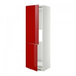 МЕТОД Выс шкаф д/холодильн или морозильн - 60x60x200 см, Рингульт глянцевый красный, белый