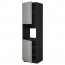 МЕТОД Высок шкаф д/духовки/2дверцы/полки - под дерево черный, Будбин серый, 60x60x220 см