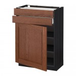 МЕТОД / МАКСИМЕРА Напольный шкаф с дверцей/2 ящиками - под дерево черный, Филипстад коричневый, 60x37 см МЕТОД / МАКСИМЕРА Напольный шкаф с дверцей/2 ящиками - под дерево черный, Филипстад коричневый, 60x37 см