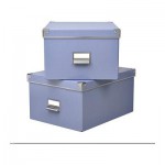 КАССЕТ Коробка с крышкой - синий, 27x35x18 см