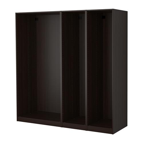 PAX 3 каркаса гардеробов черно-коричневый 199.6x58x201.2 cm