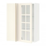 МЕТОД Углов навесн шк с полками/сткл дв - Будбин белый с оттенком, 88x37x100 см МЕТОД Углов навесн шк с полками/сткл дв - Будбин белый с оттенком, 88x37x100 см