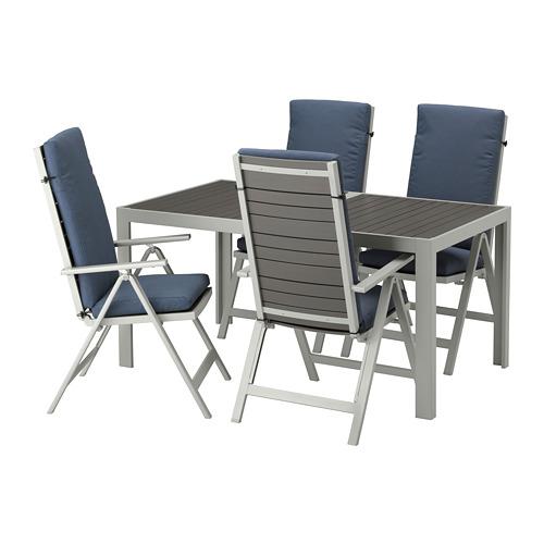 SJÄLLAND стол+4 кресла, д/сада черный SJÄLLAND стол+4 кресла, д/сада черный